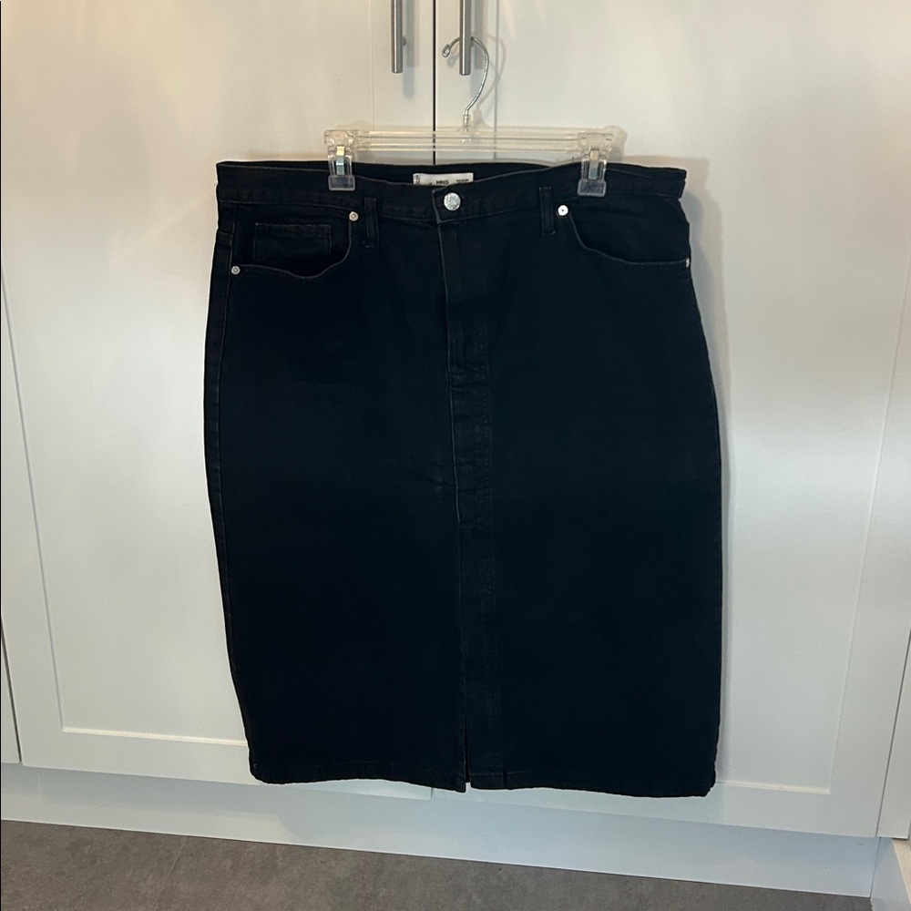 Mango Charcoal Denim Skirt